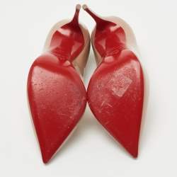 مملوكة مسبقًا Christian Louboutin Beige Patent Leather Hot Chick Pumps Size 36