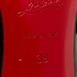 Pre Owned Christian Louboutin Black Patent Leather and PVC Paralili Slingback Pumps Size 39