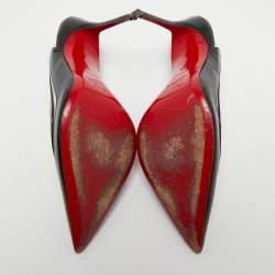 Pre Owned Christian Louboutin Black Patent Leather and PVC Paralili Slingback Pumps Size 39