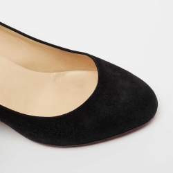 Christian Louboutin Black Suede Ron Ron Wedge Pumps Size 40
