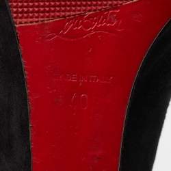 Christian Louboutin Black Suede Ron Ron Wedge Pumps Size 40