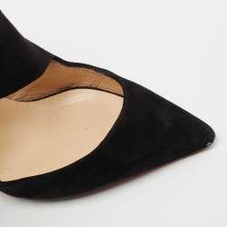 Pre Owned Christian Louboutin Black Suede Sharpetta Pumps Size 38.5