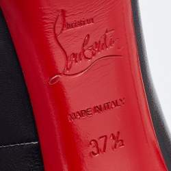Pre Owned Christian Louboutin Black Leather Pointed Toe Pigalle Plato Pumps Size 37.5