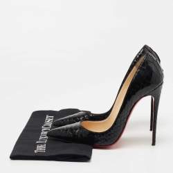 Pre Owned Christian Louboutin Black Python So Kate Pumps Size 38