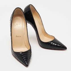 Pre Owned Christian Louboutin Black Python So Kate Pumps Size 38
