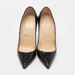 Pre Owned Christian Louboutin Black Python So Kate Pumps Size 38
