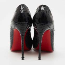 Pre Owned Christian Louboutin Black Python So Kate Pumps Size 38