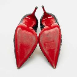 Pre Owned Christian Louboutin Black Python So Kate Pumps Size 38