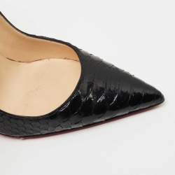 Pre Owned Christian Louboutin Black Python So Kate Pumps Size 38