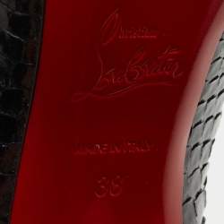 Pre Owned Christian Louboutin Black Python So Kate Pumps Size 38
