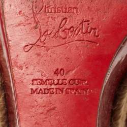 Christian Louboutin Red Patent Bilbao 120 Wedge Espadrilles Sandals Size 40