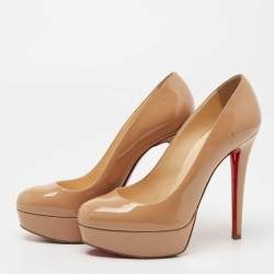 Christian Louboutin Beige Patent Leather Bianca Pumps Size 37