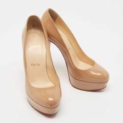 Christian Louboutin Beige Patent Leather Bianca Pumps Size 37