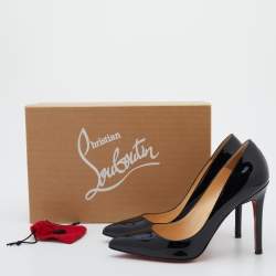 Pre Owned Christian Louboutin Black Patent Leather Pigalle Pumps Size 36
