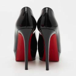 Pre Owned Christian Louboutin Black Patent Leather Bianca Pumps Size 39