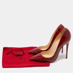 مملوكة مسبقًا Christian Louboutin Dark Red Python So Kate Pumps Size 39