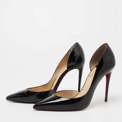 مملوكة مسبقًا Christian Louboutin Black Patent Leather Iriza Pumps Size 38