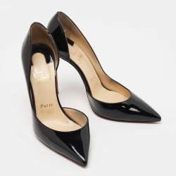 مملوكة مسبقًا Christian Louboutin Black Patent Leather Iriza Pumps Size 38