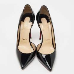 مملوكة مسبقًا Christian Louboutin Black Patent Leather Iriza Pumps Size 38