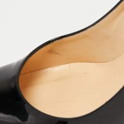 Pre Owned Christian Louboutin Black Patent Leather Simple Pumps Size 36.5