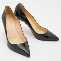 Pre Owned Christian Louboutin Black Patent Leather Pigalle Pumps Size 38.5