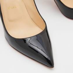 Pre Owned Christian Louboutin Black Patent Leather Pigalle Pumps Size 38.5