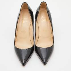 Pre Owned Christian Louboutin Black Patent Leather Pigalle Pumps Size 38.5