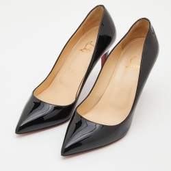 Pre Owned Christian Louboutin Black Patent Leather Pigalle Pumps Size 38.5