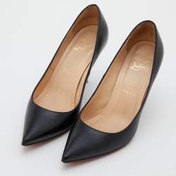 Pre Owned Christian Louboutin Black Leather So Kate Pointed Toe Pumps Size 36.5