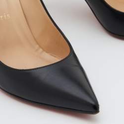 Pre Owned Christian Louboutin Black Leather So Kate Pointed Toe Pumps Size 36.5