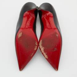 Pre Owned Christian Louboutin Black Leather So Kate Pointed Toe Pumps Size 36.5
