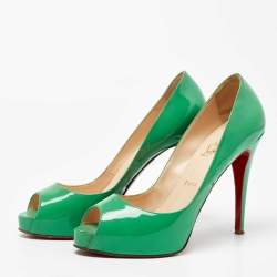 Christian Louboutin Green Patent Leather Very Prive Pumps Size 41