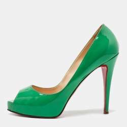 Christian Louboutin Green Patent Leather Very Prive Pumps Size 41