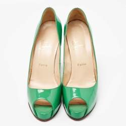 Christian Louboutin Green Patent Leather Very Prive Pumps Size 41