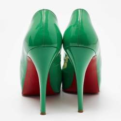 Christian Louboutin Green Patent Leather Very Prive Pumps Size 41