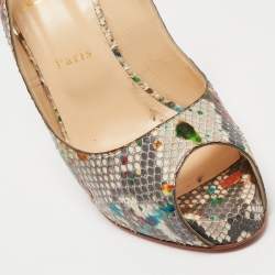 Christian Louboutin Multicolor Python No Prive Slingback Pumps Size 41