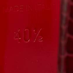 Pre Owned Christian Louboutin Dark Red Croc Embossed Leather Flo Pumps Size 40.5