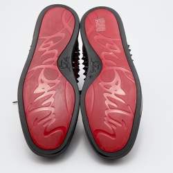 مملوكة مسبقًا Christian Louboutin Burgundy Velvet Louis Junior Spikes High Top Sneakers Size 39.5