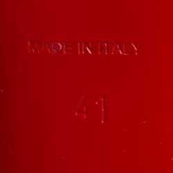 Pre Owned Christian Louboutin Black Leather Platform Ankle Length Boots Size 41