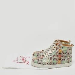 Christian Louboutin Multicolor Printed Python Louis Orlato High Top Sneakers Size 37