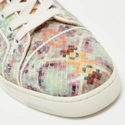 Christian Louboutin Multicolor Printed Python Louis Orlato High Top Sneakers Size 37