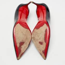 Pre Owned Christian Louboutin Black Patent Leather Iriza Pumps Size 40