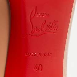 Pre Owned Christian Louboutin Beige Patent Kate Pumps Size 40