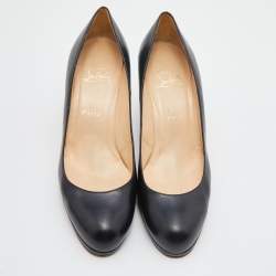 Pre Owned Christian Louboutin Black Leather New Simple Pumps Size 40