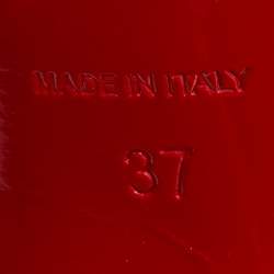 Pre Owned Christian Louboutin Beige Patent Leather So Kate Pumps Size 37