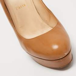 مملوكة مس�بقًا Christian Louboutin Brown Leather Bianca Pumps Size 41