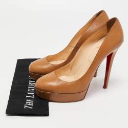 مملوكة مسبقًا Christian Louboutin Brown Leather Bianca Pumps Size 41