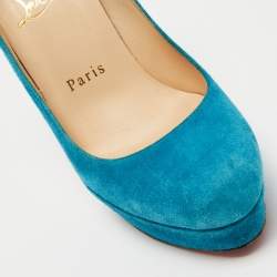 Christian Louboutin Blue Suede Bibi Platform Pumps Size 36