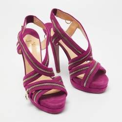 Christian Louboutin Purple Suede Rodita Sandals Size 36