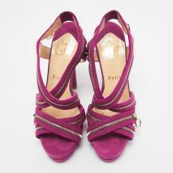 Christian Louboutin Purple Suede Rodita Sandals Size 36